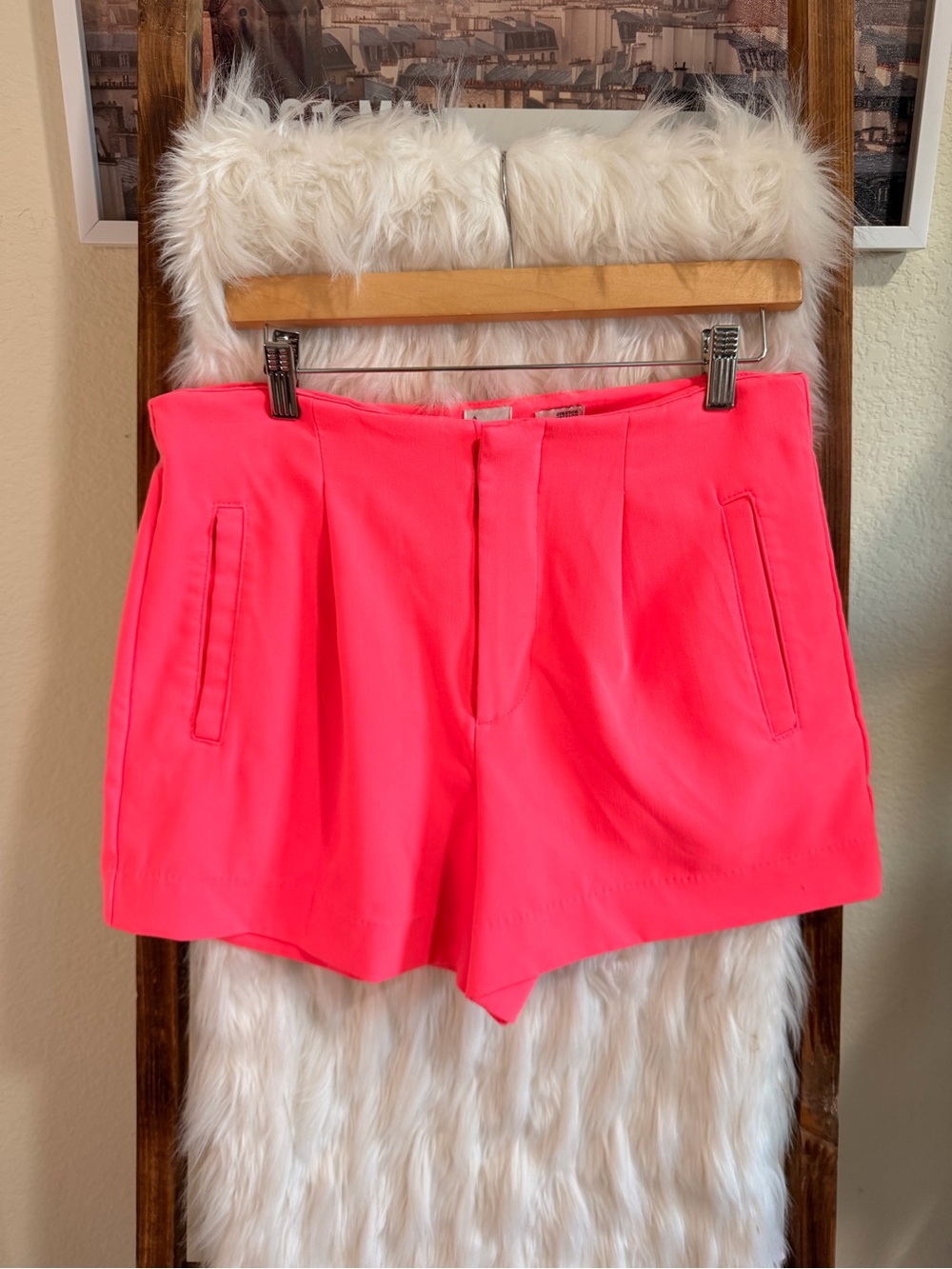 a new day Neon Pink High-Rise Tailored Bermudas
